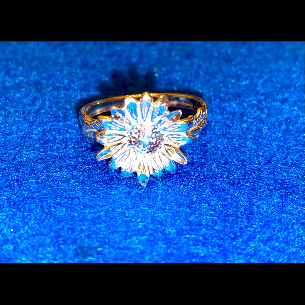 Sterling Silver Sunflower Ring